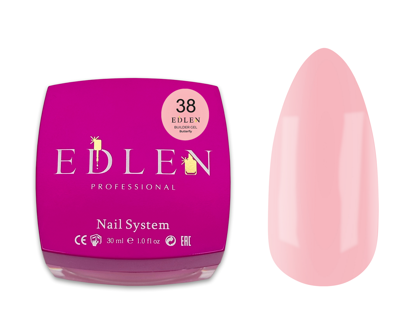 Builder gel Butterfly Edlen №38 - Зображення 4