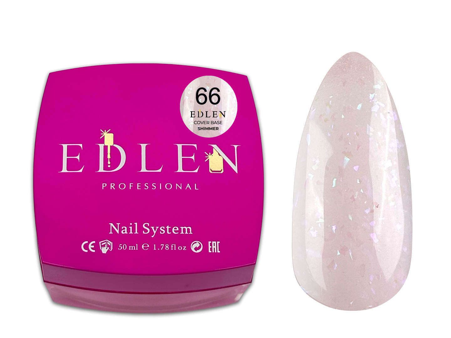 Cover base Shimmer Edlen №66 - Зображення 4